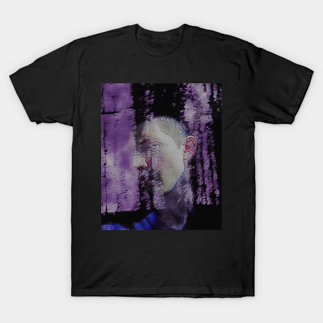 Portrait, digital collage and special processing. Masterpiece. Man looking to car window, reflection. T-Shirt by 234TeeUser234